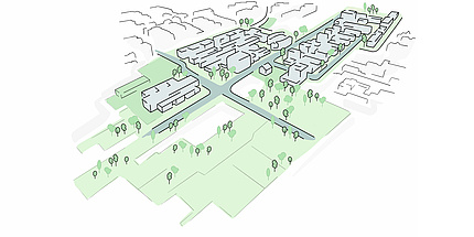 Der Campus Inffeldgasse aus der Vogelperspektive