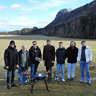 Group photo of the UAV-3S project team - photo credits: R. Faber