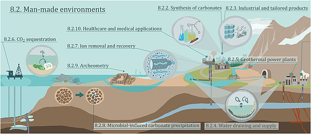 Fig2: Schematic overview about CaCO3 precipitation in man-made aquatic environments.