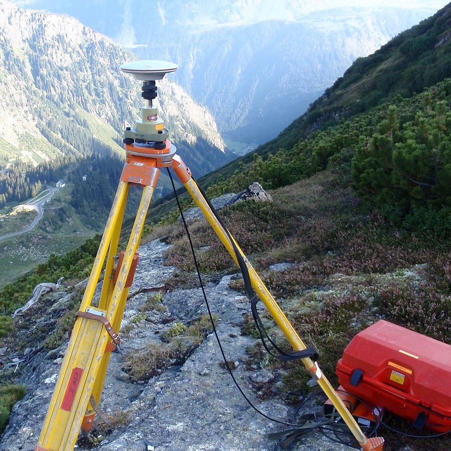 Surveying instrument on a mountain