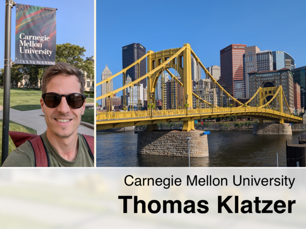 Thomas Klatzer und eine Kulisse von Pittsburgh